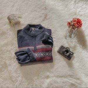 Oversized Boyfriend Navy Quarter Zip Sweater XL